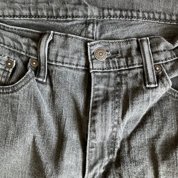 Men's Levi Jeans gray faded black 514 taper leg jeans Y2K 36x32 - Picture 4 of 16